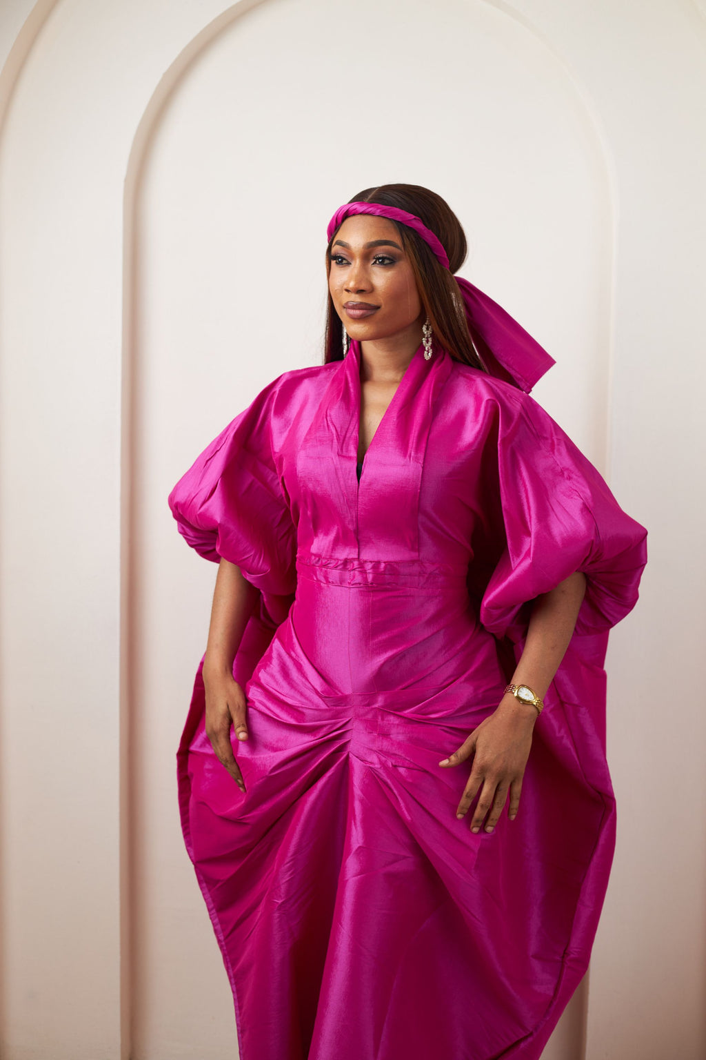 African Made Luxurious Multipurpose Raw Silk Dress