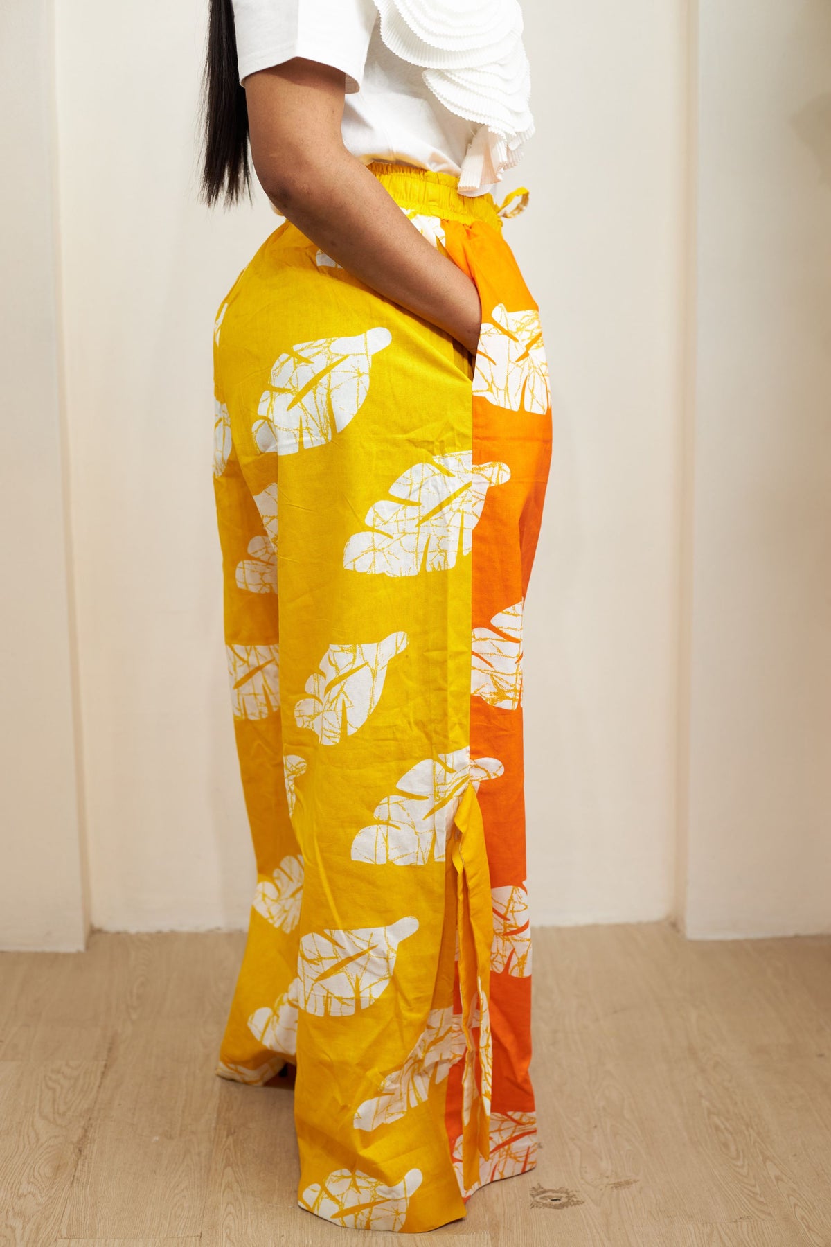 High Waist Ankara Pants with Wide Legs