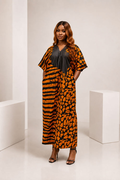 Adire Batik Tye Die Inspired Ankara Bubu Dress