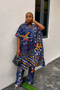 Lolade Two Piece Kaftan in Navy Blue