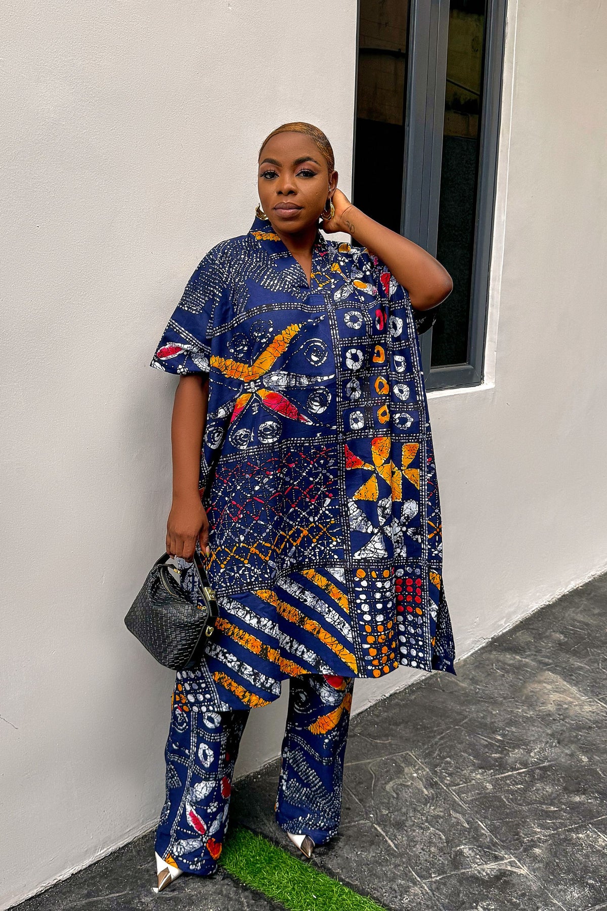 Lolade Two Piece Kaftan in Navy Blue