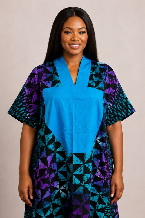 Adire Tye Die Inspired Ankara Bubu Dress