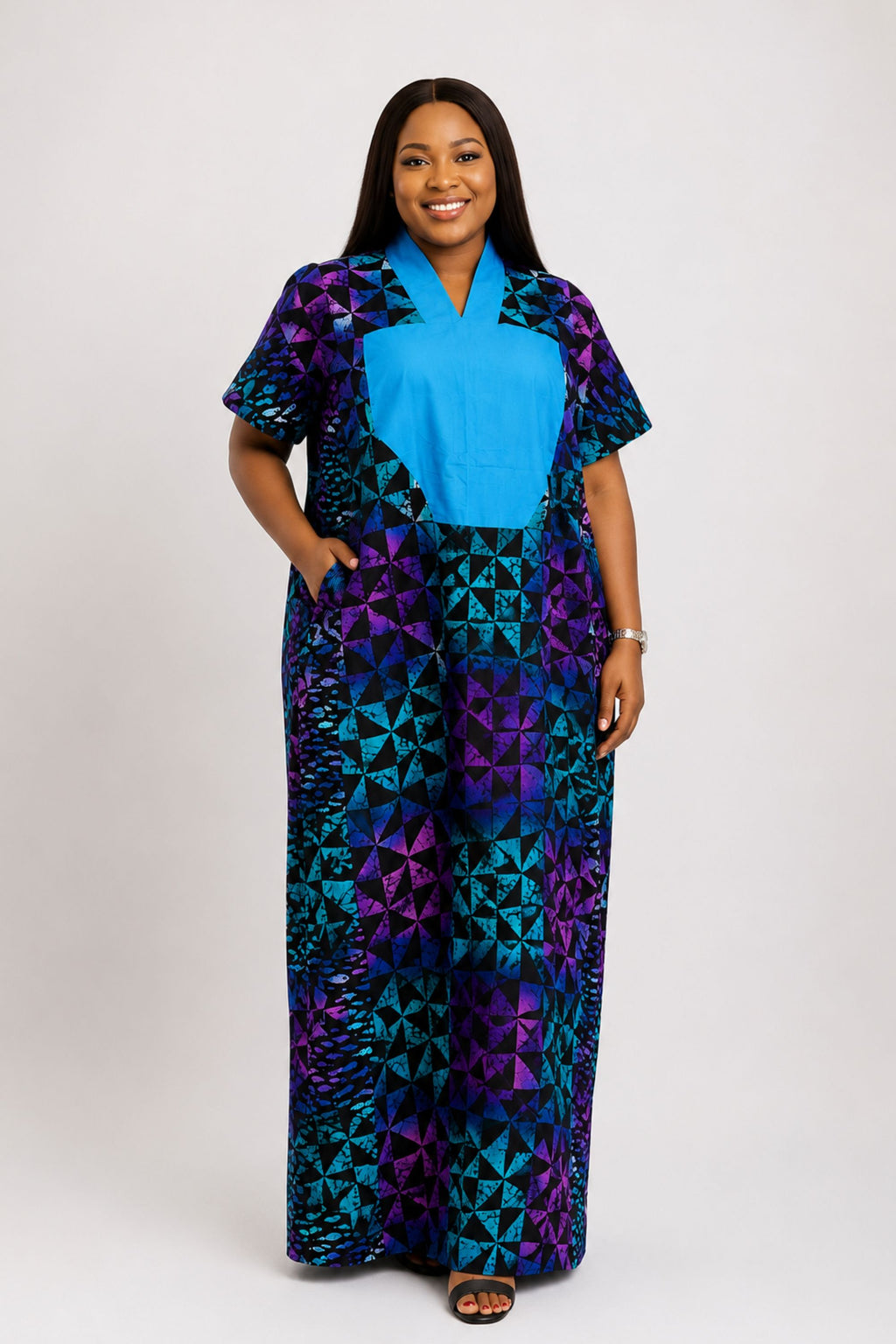 Adire Tye Die Inspired Ankara Bubu Dress