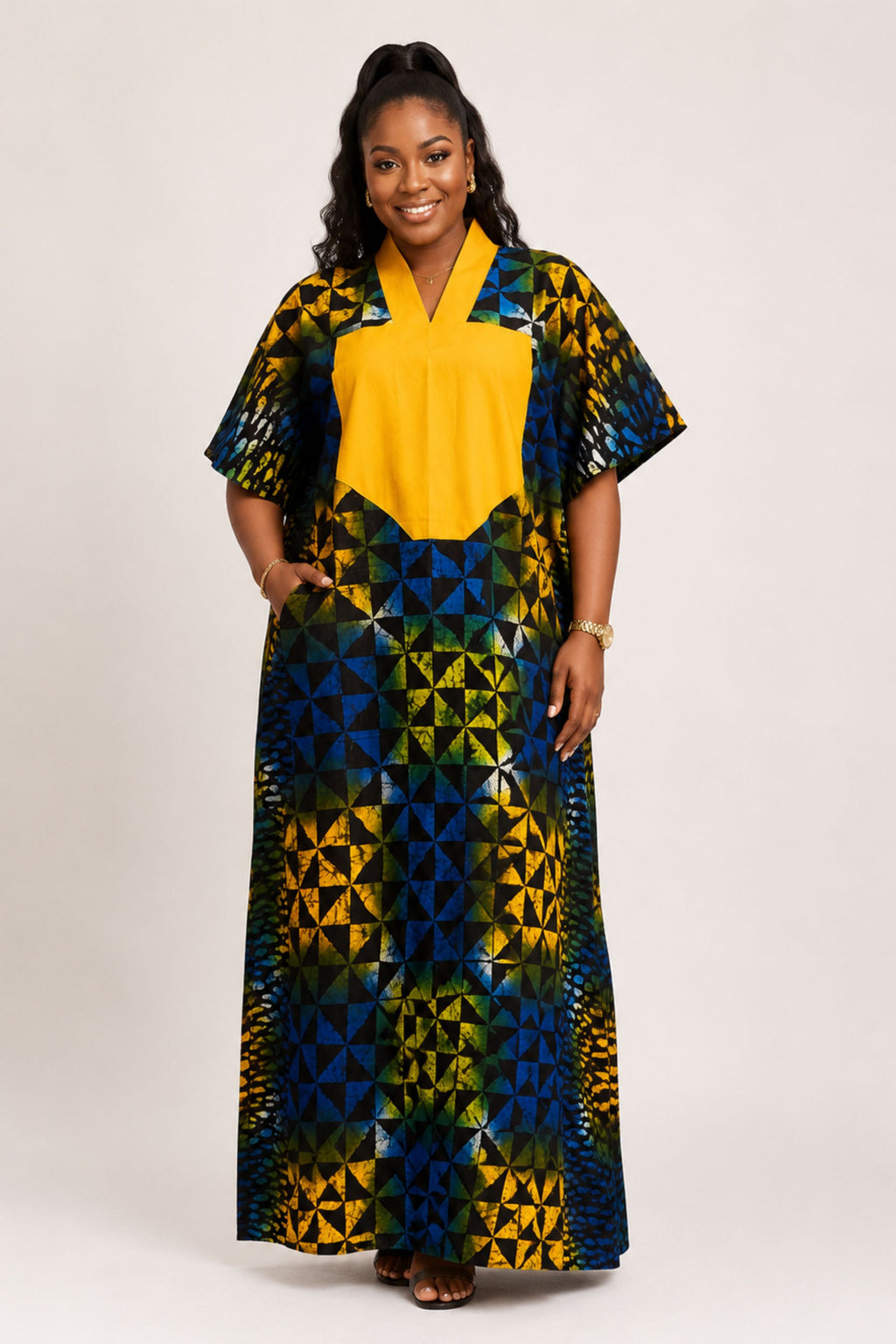 Adire Tye Die Inspired Ankara Bubu Dress