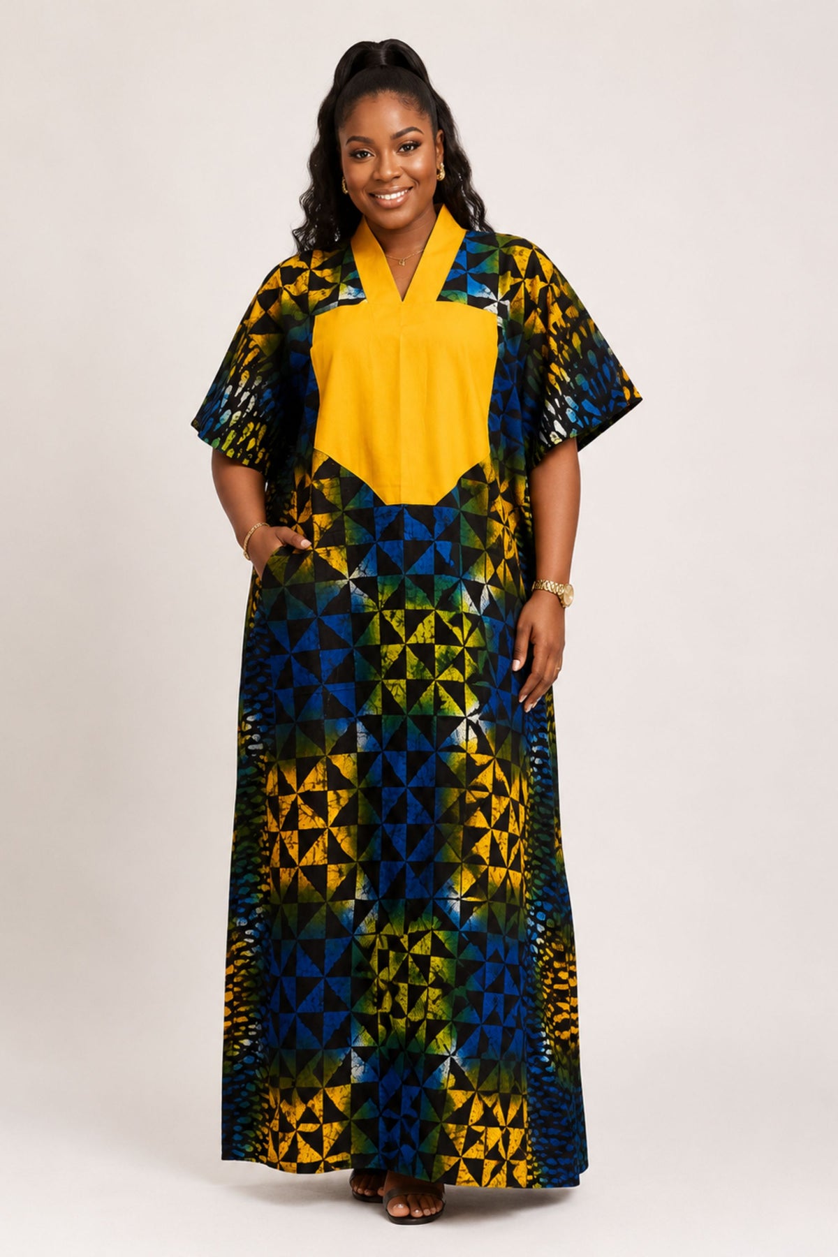 Adire Tye Die Inspired Ankara Bubu Dress