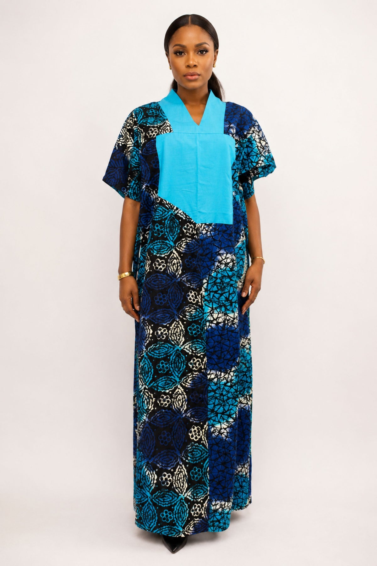 Adire Tye Die Inspired Ankara Bubu Dress
