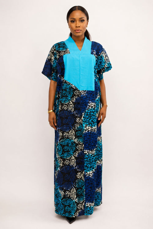 Adire Tye Die Inspired Ankara Bubu Dress
