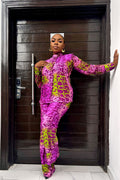 Elegant Adire Batik Silk Pant Set for Women