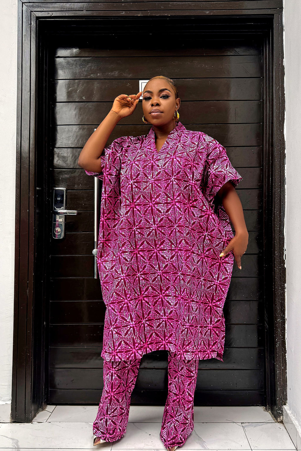 Lolade Two Piece Kaftan in Pink
