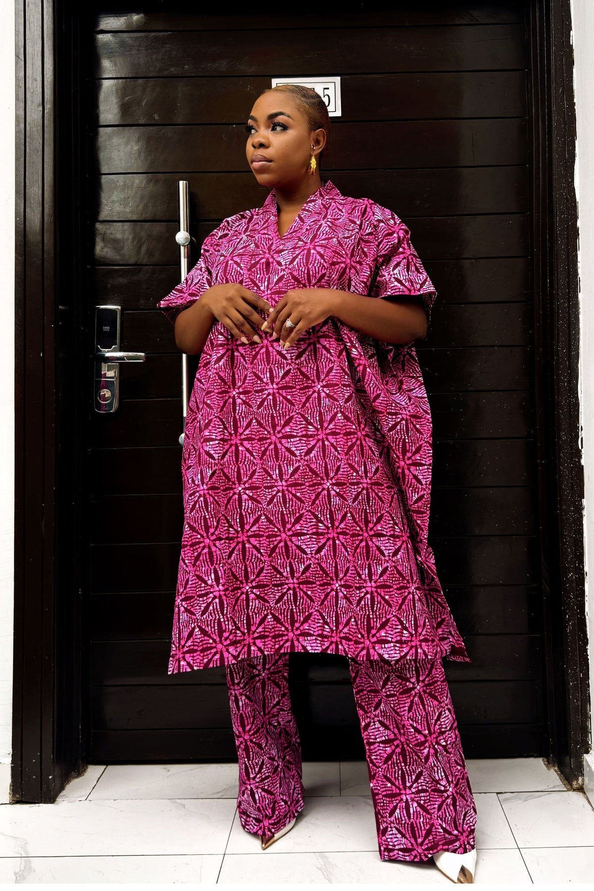Lolade Two Piece Kaftan in Pink