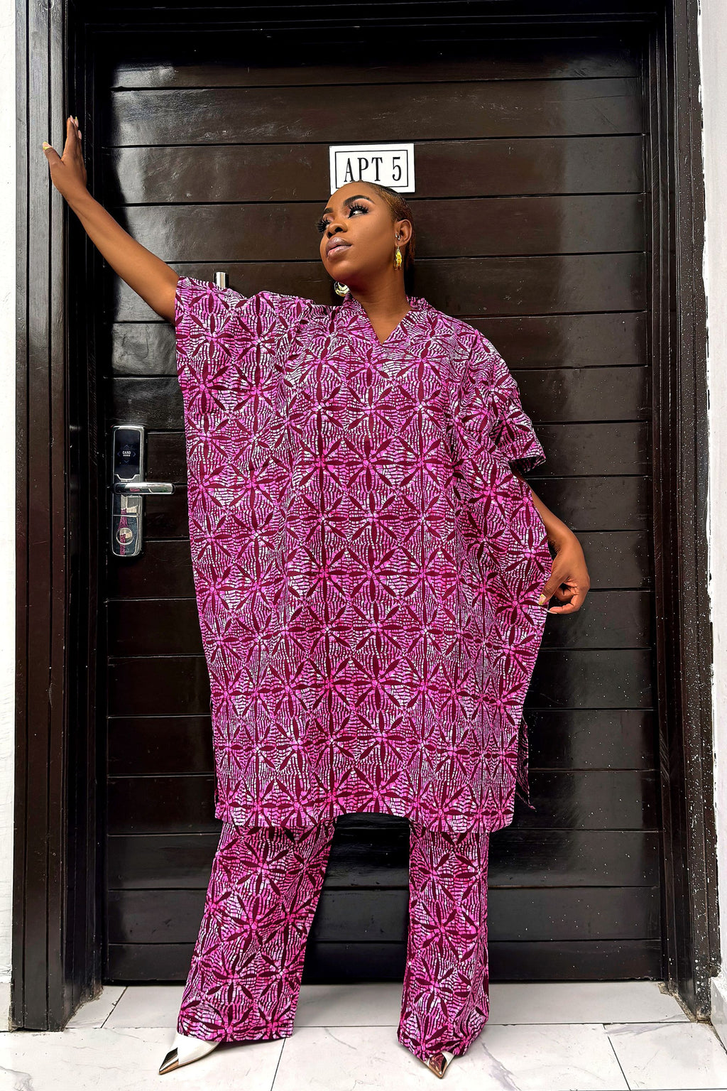 Lolade Two Piece Kaftan in Pink