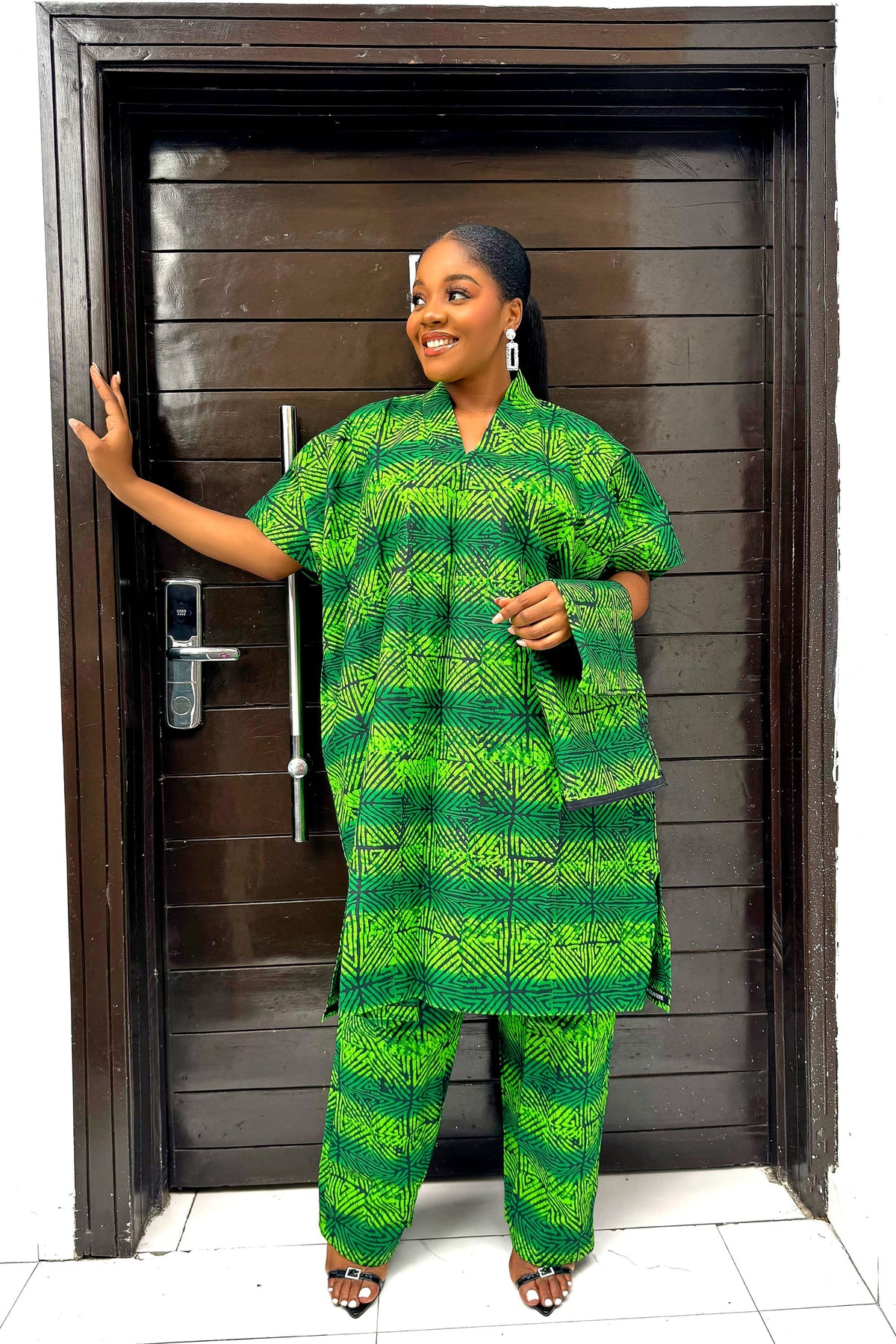 Lolade Two Piece Kaftan in Green