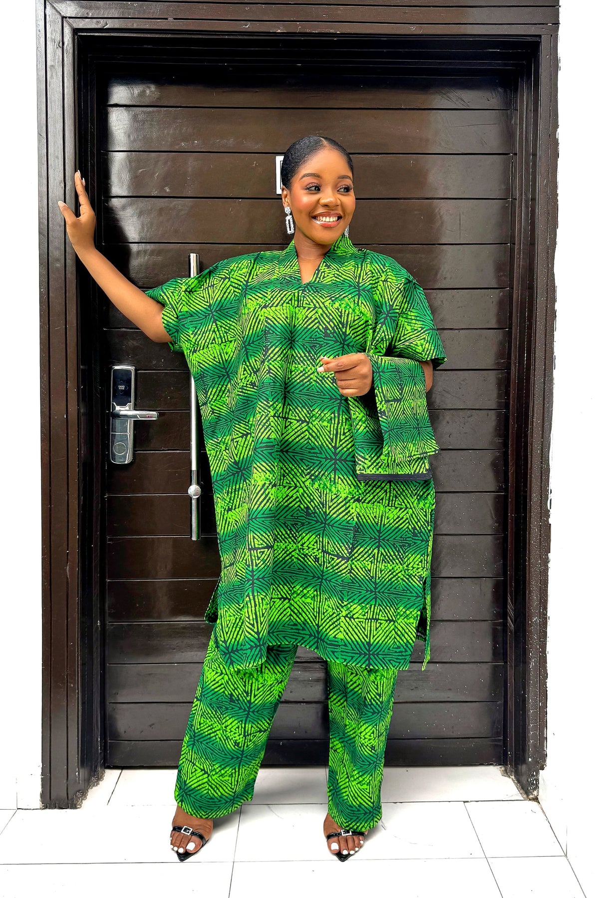Lolade Two Piece Kaftan in Green