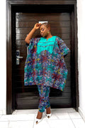 Asunke Agbada Two Piece Set in Teal