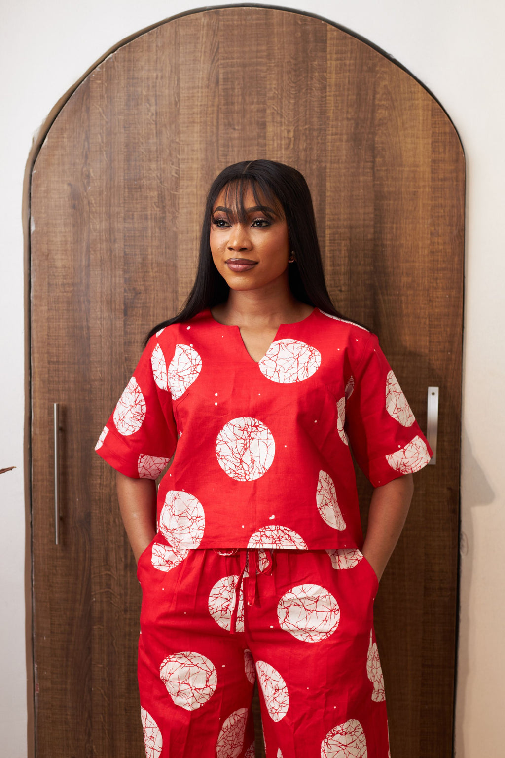 Adire Inspired Ankara High Waist Pant & Crop Top Set