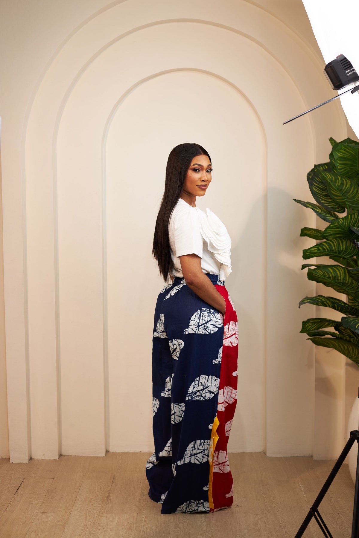 High Waist Ankara Pants with Wide Legs