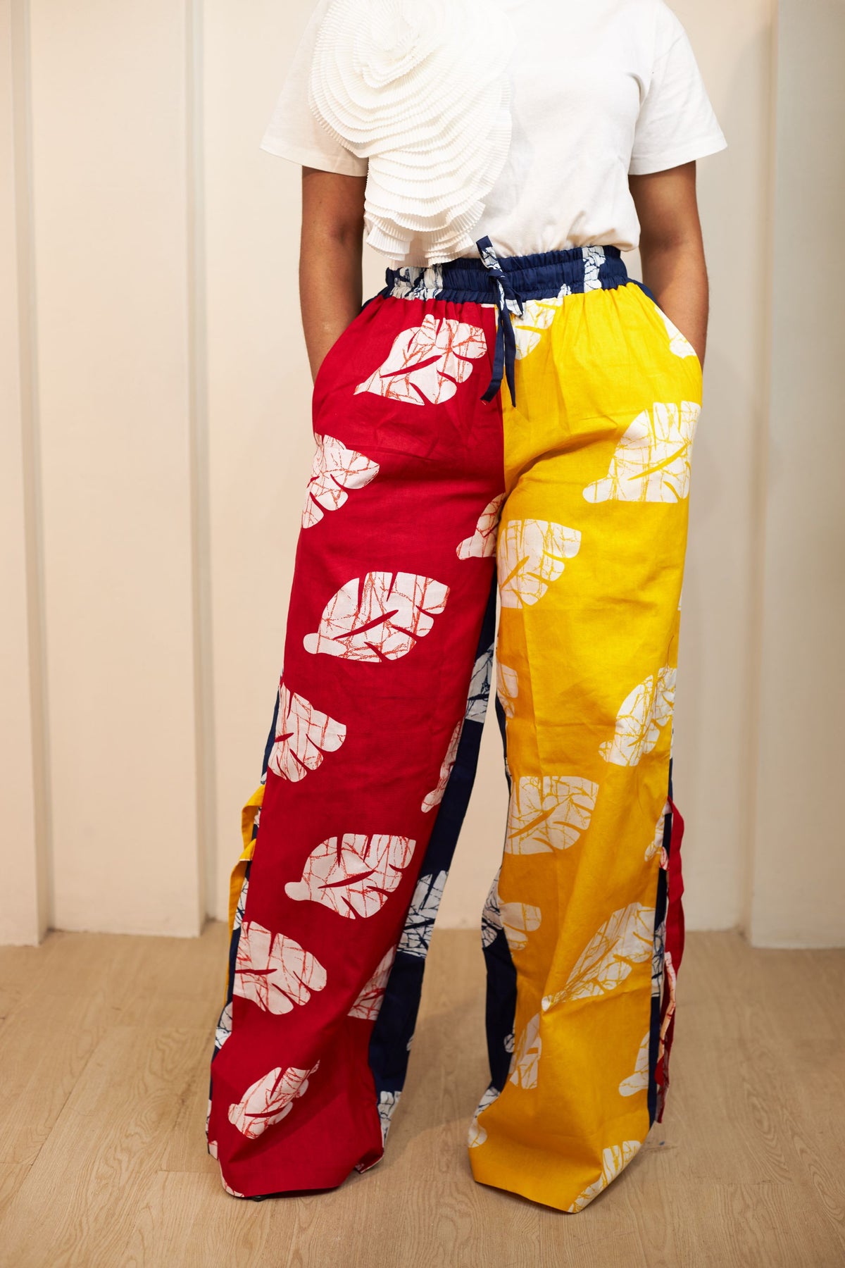 High Waist Ankara Pants with Wide Legs