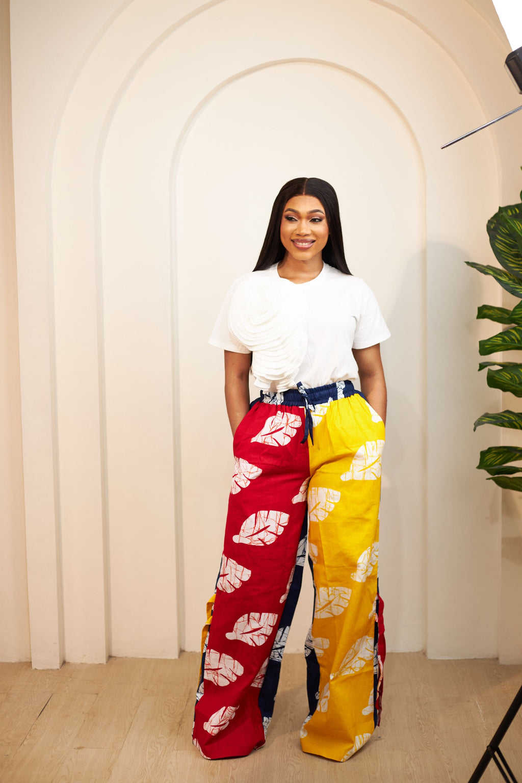 High Waist Ankara Pants with Wide Legs