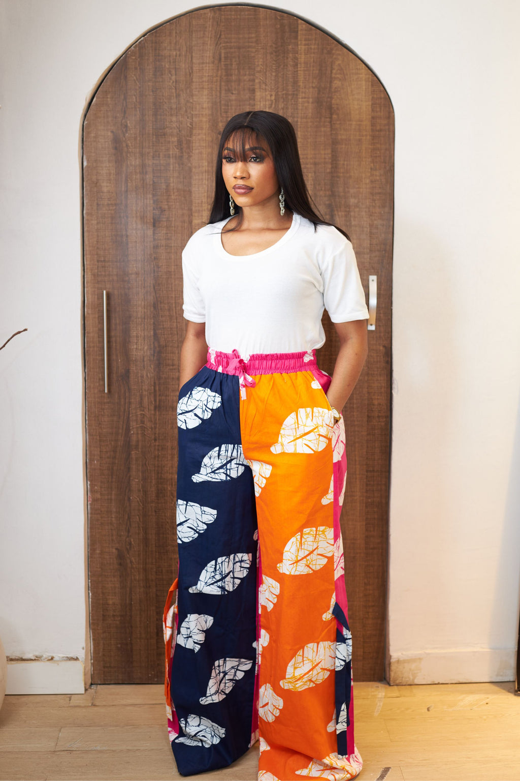 High Waist Ankara Pants with Wide Legs