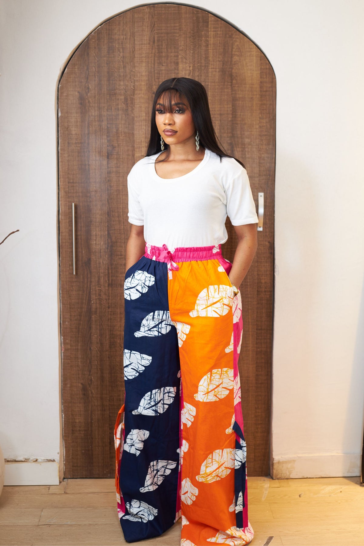 High Waist Ankara Pants with Wide Legs