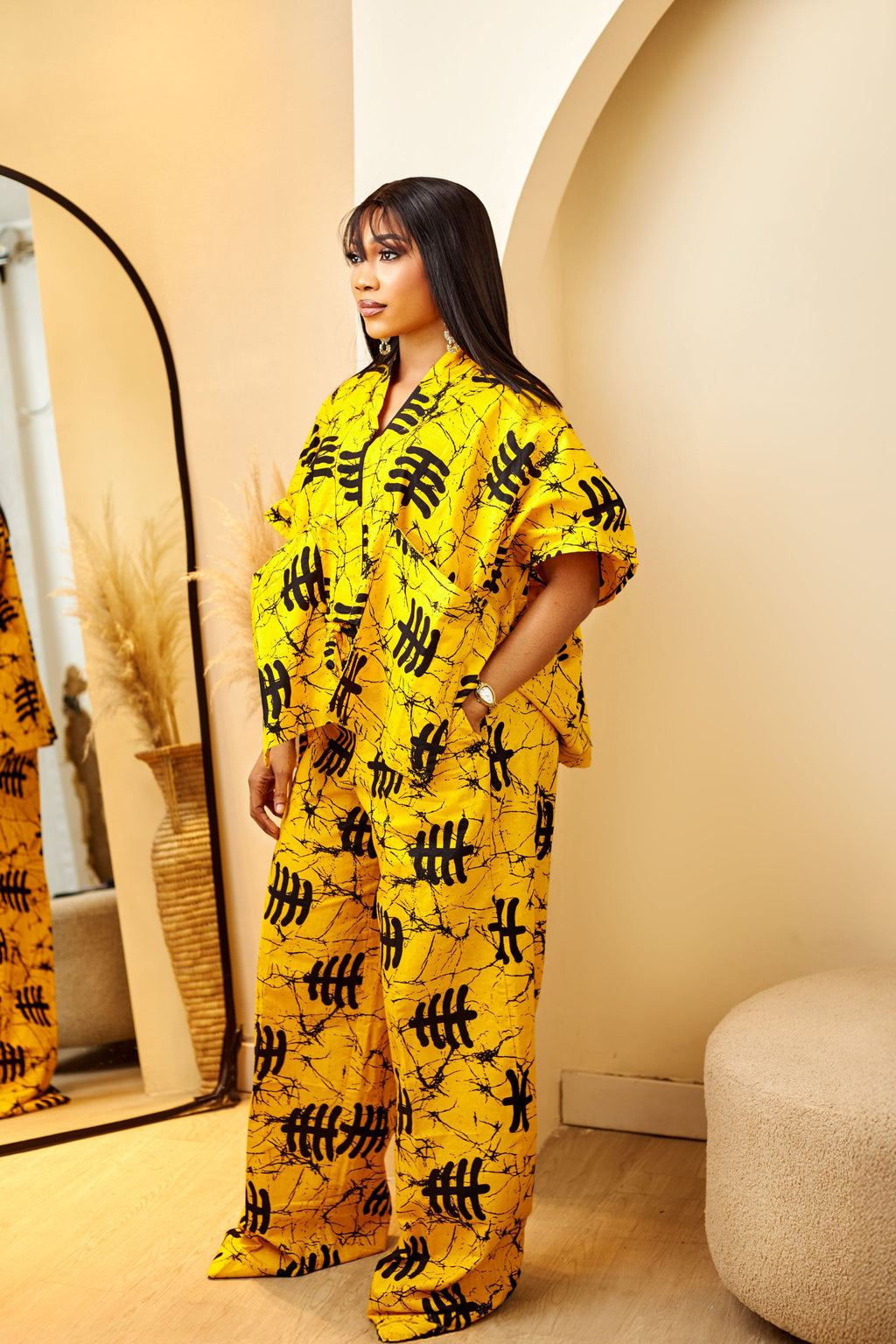 Oversized Pocket Top & Baggy Wide-Leg Pants