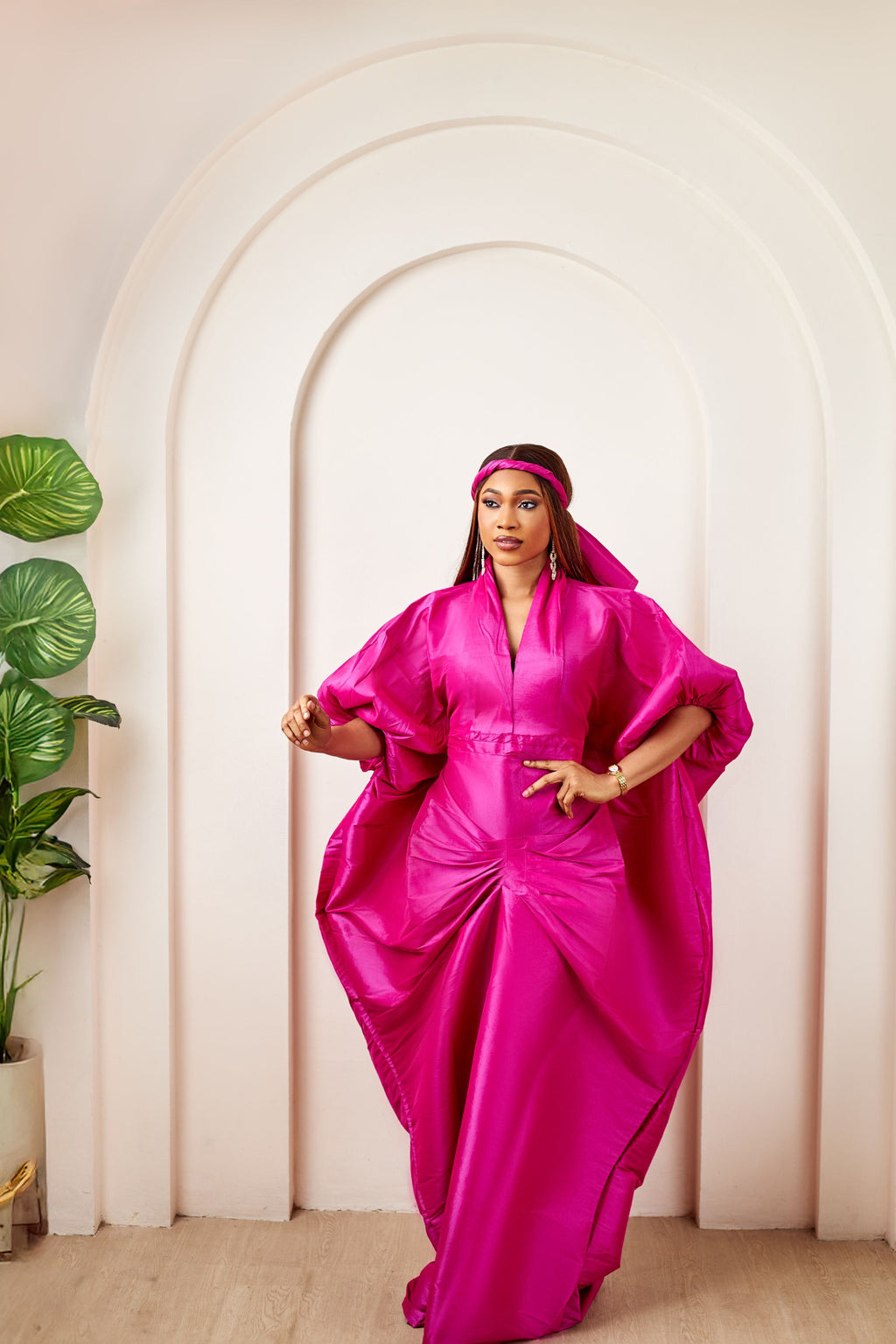 African Made Luxurious Multipurpose Raw Silk Dress