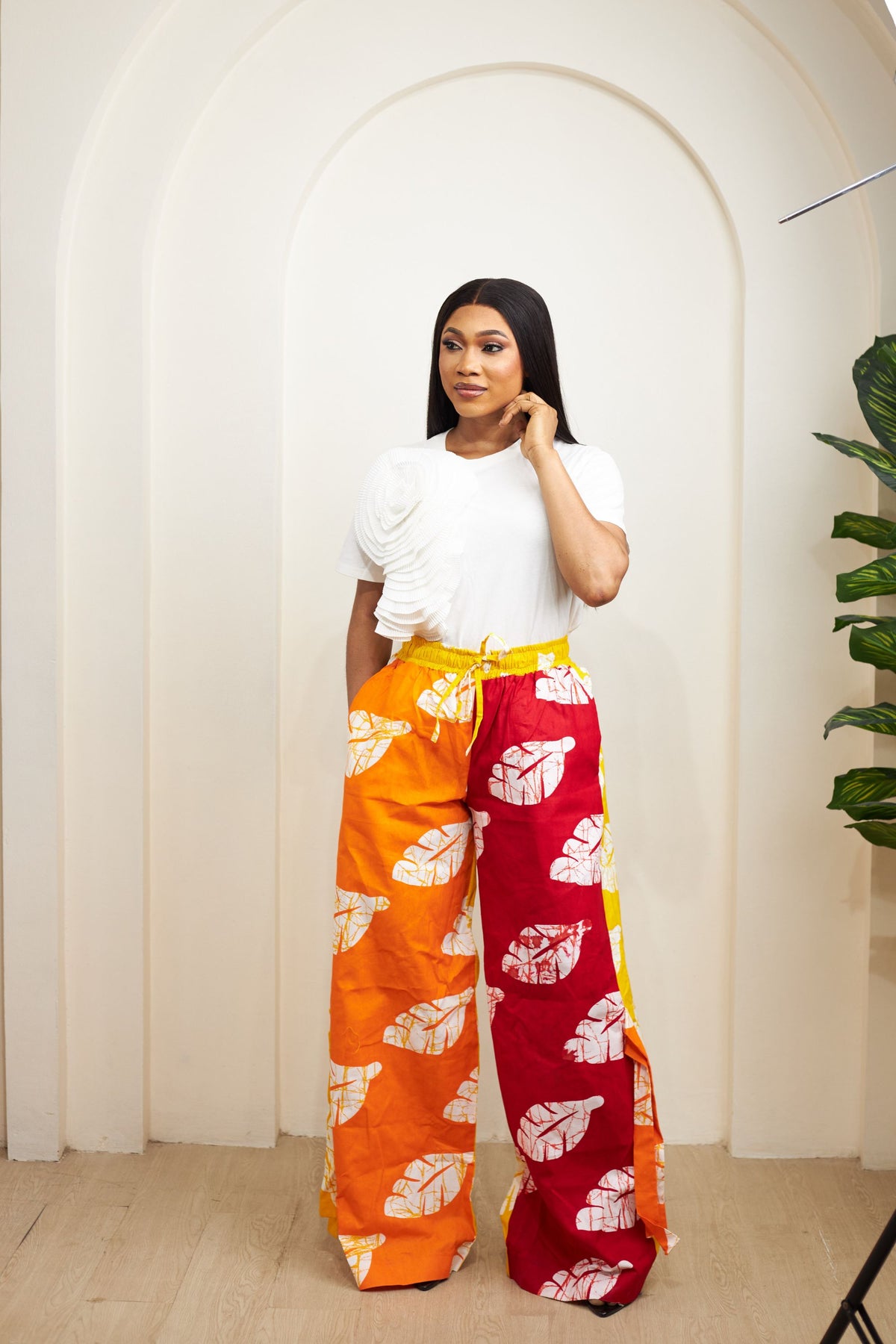 High Waist Ankara Pants with Wide Legs