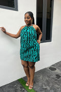 FOLU ALTERNECK DRESS IN AQUA