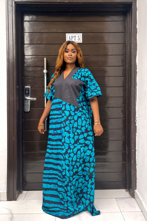 Adire Tye Die Inspired Ankara Bubu Dress