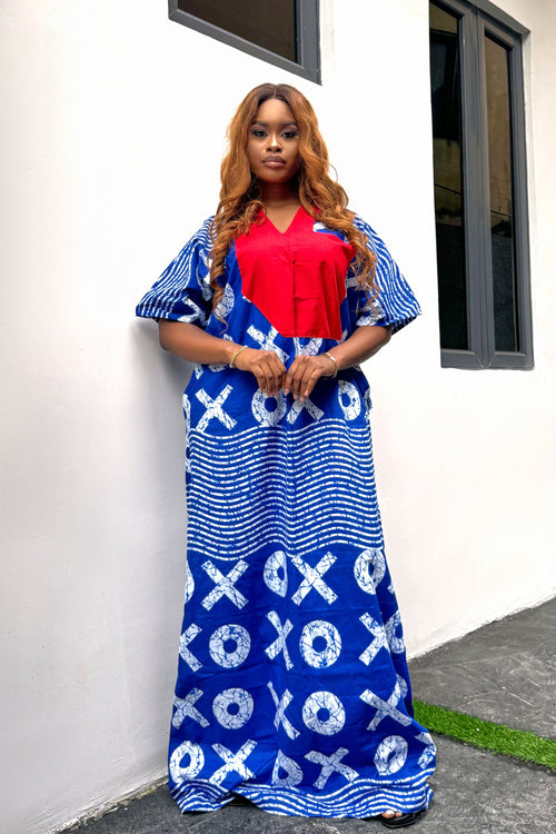 Adire Batik Tye Die Inspired Ankara Bubu Dress