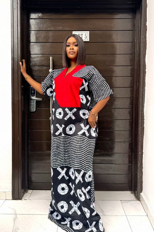 Adire Tye Die Inspired Ankara Bubu Dress