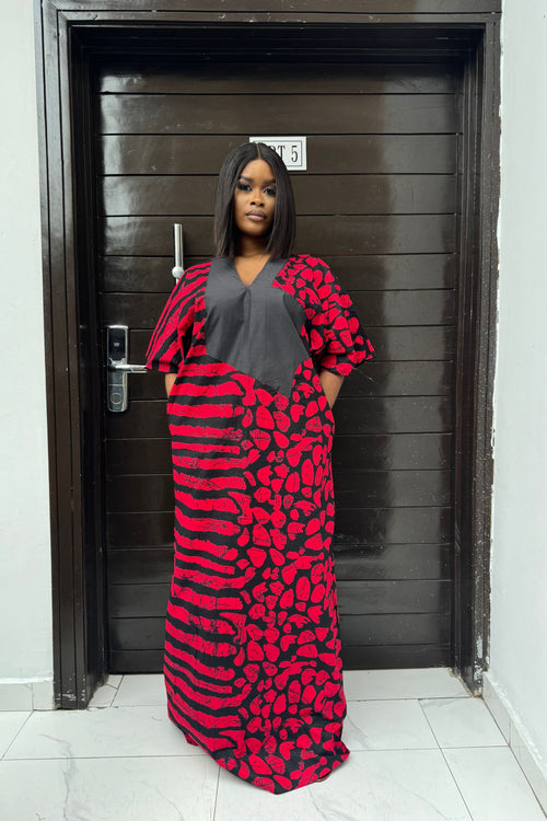 Adire Tye Die Inspired Ankara Bubu Dress