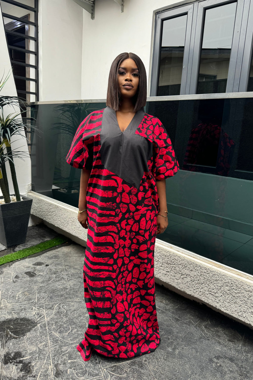 Adire Tye Die Inspired Ankara Bubu Dress