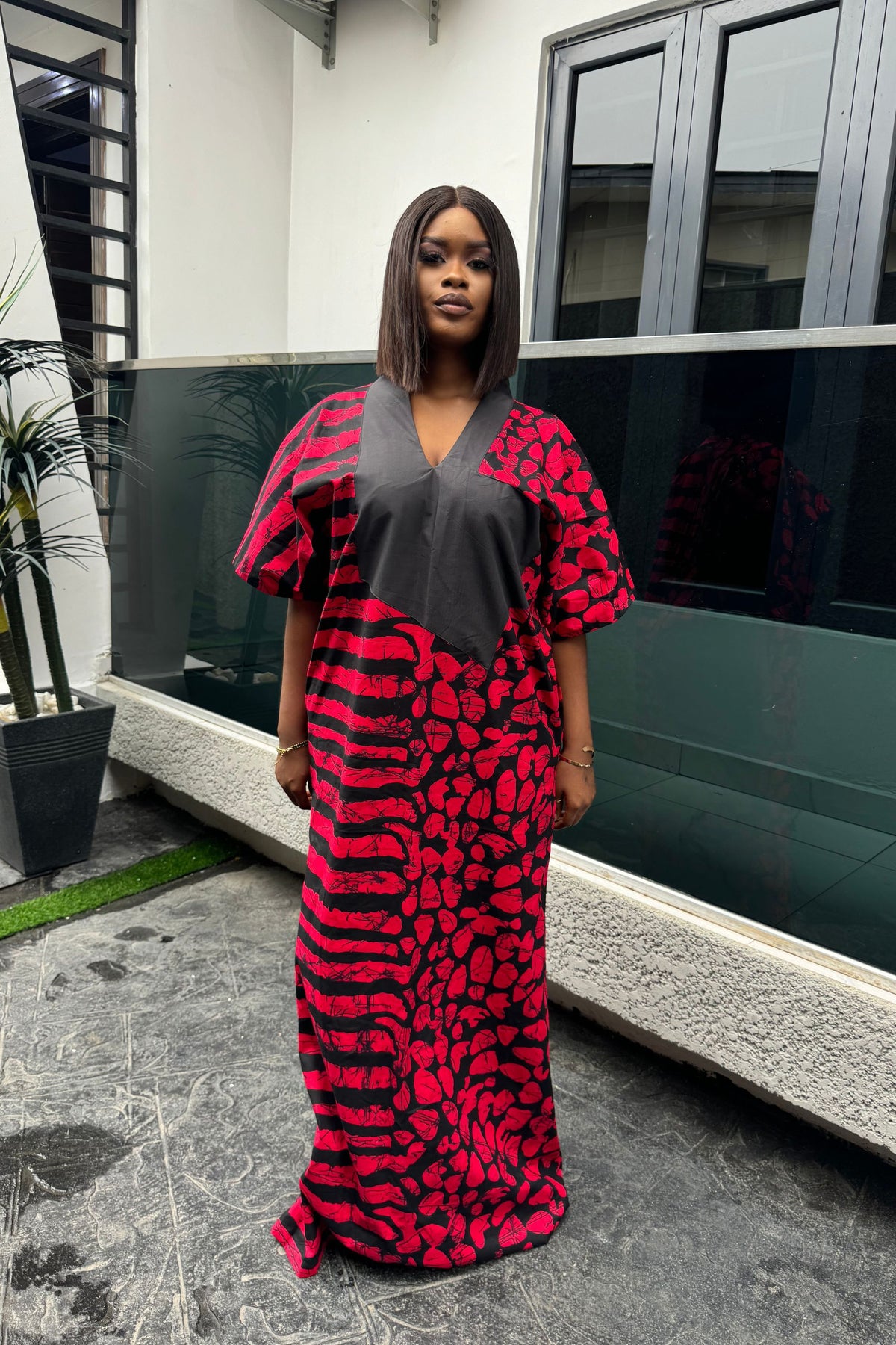 Adire Tye Die Inspired Ankara Bubu Dress